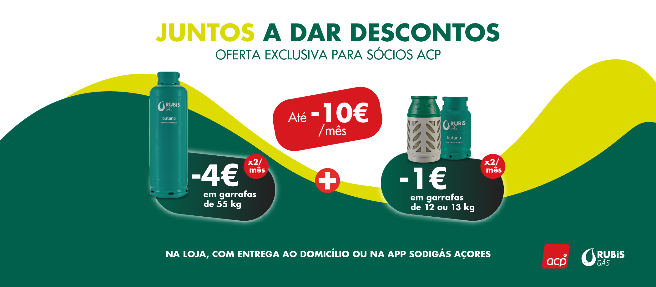Descontos exclusivos para sócios ACP na compra de garrafas Rubis Gás